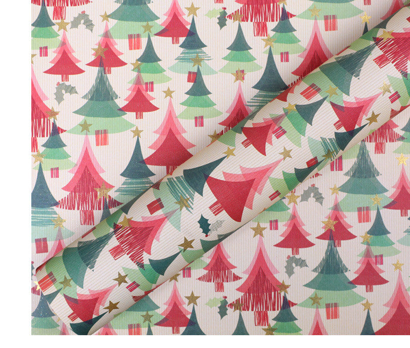 Golden Cartoon Christmas Wrapping Paper