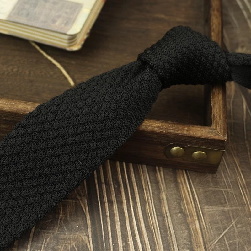 Narrow Woolen Knitted Tie