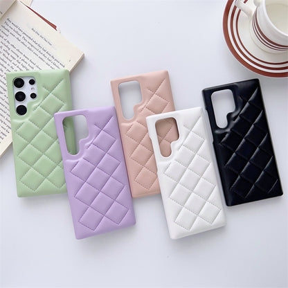 Diamond Plaid Leather Phone Case
