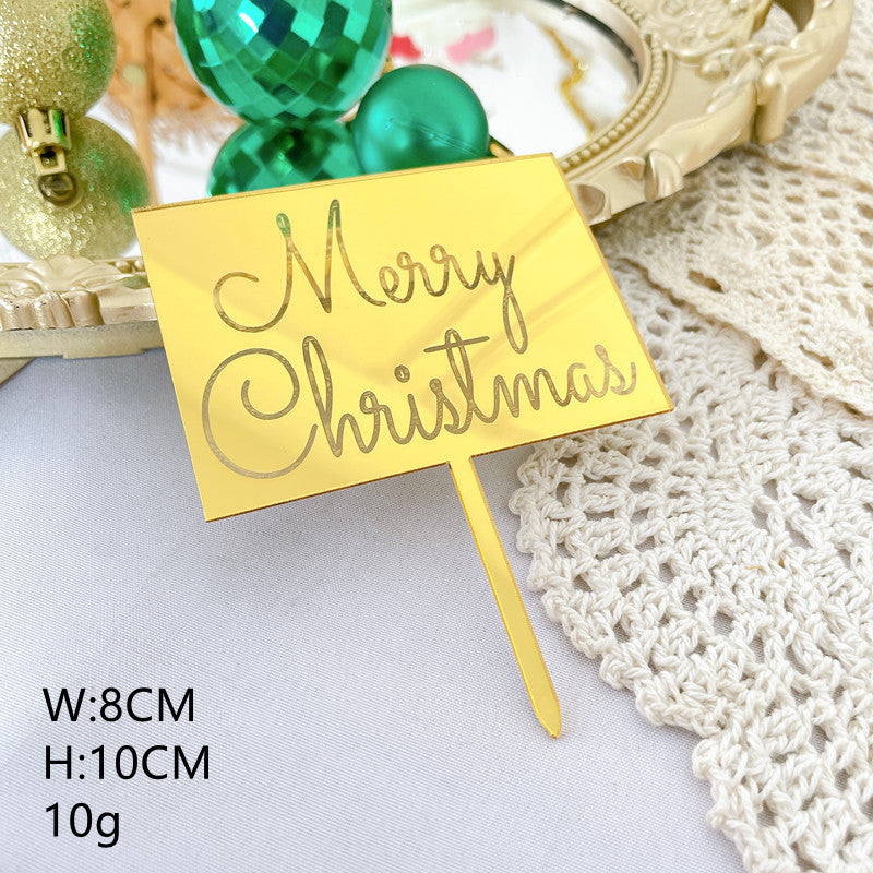 Christmas Acrylic Cake Card