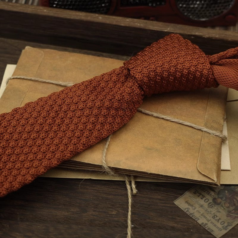 Narrow Woolen Knitted Tie