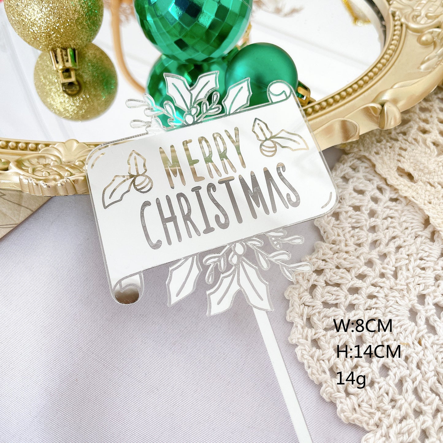 Christmas Acrylic Cake Card