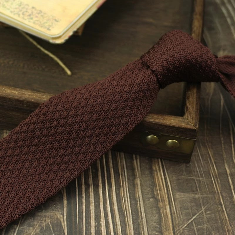Narrow Woolen Knitted Tie