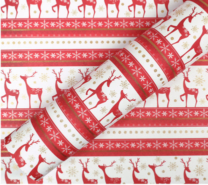 Golden Cartoon Christmas Wrapping Paper
