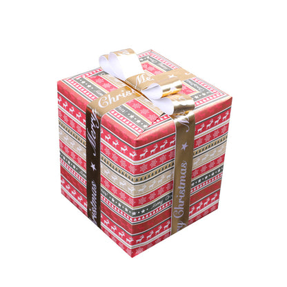 Golden Cartoon Christmas Wrapping Paper