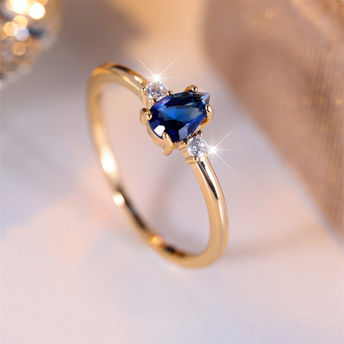 New Drop-shaped Ring Minimalist Unique And Niche