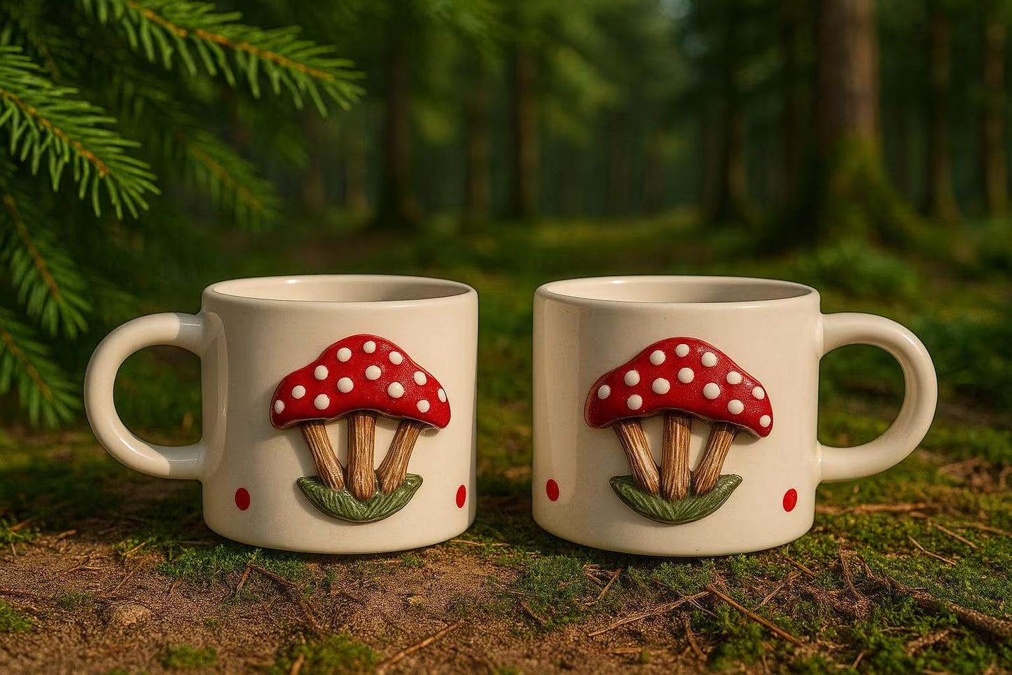 Handmade 3D Mushroom Mugs