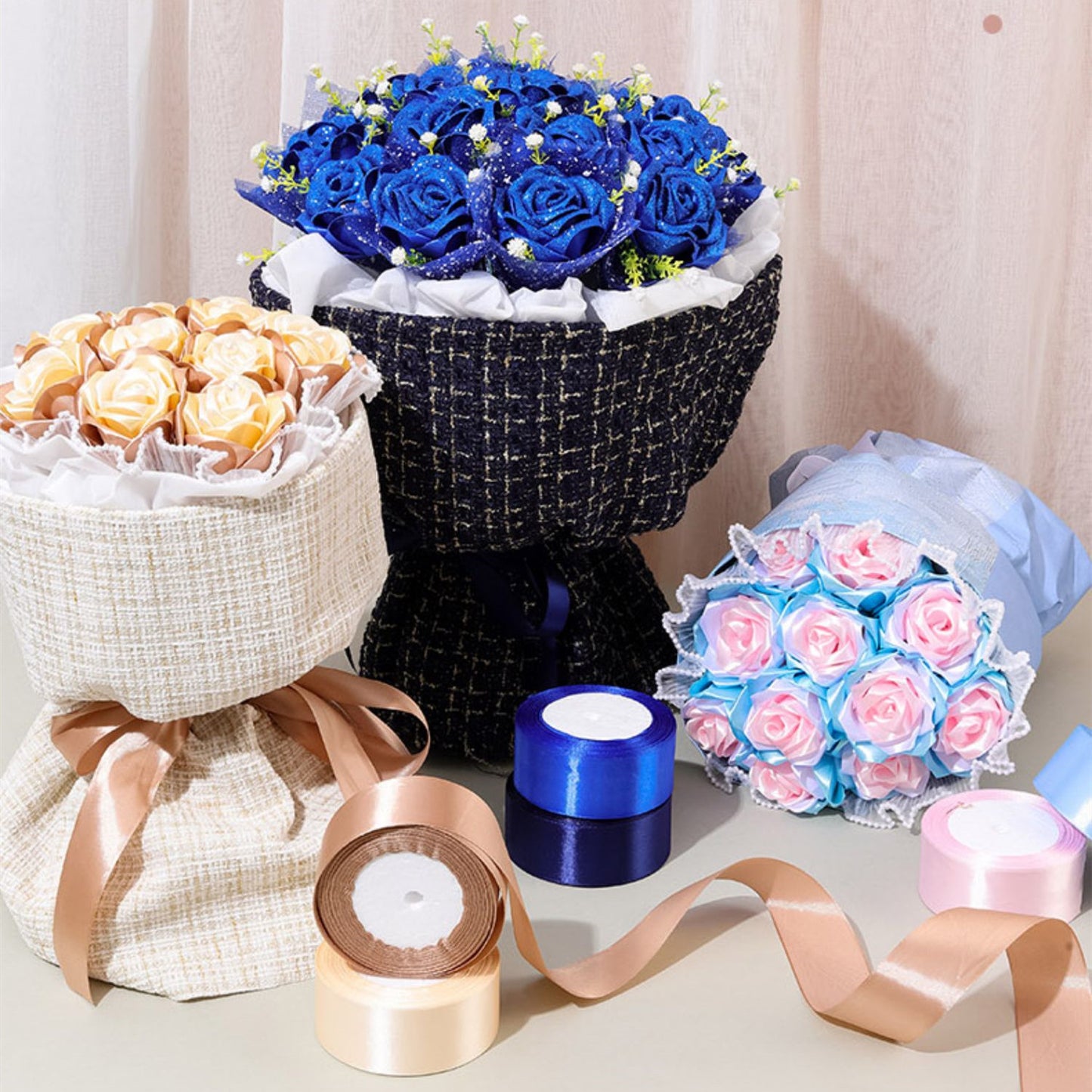 DIY Rose Bouquet Ribbon