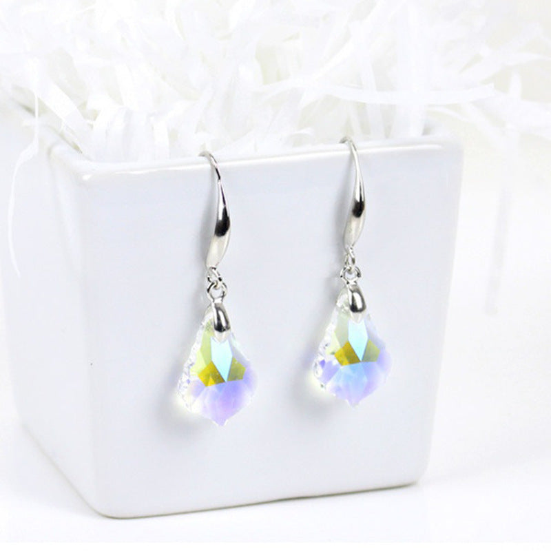 Women's S925 Silver Needle Colorful Crystal Earrings