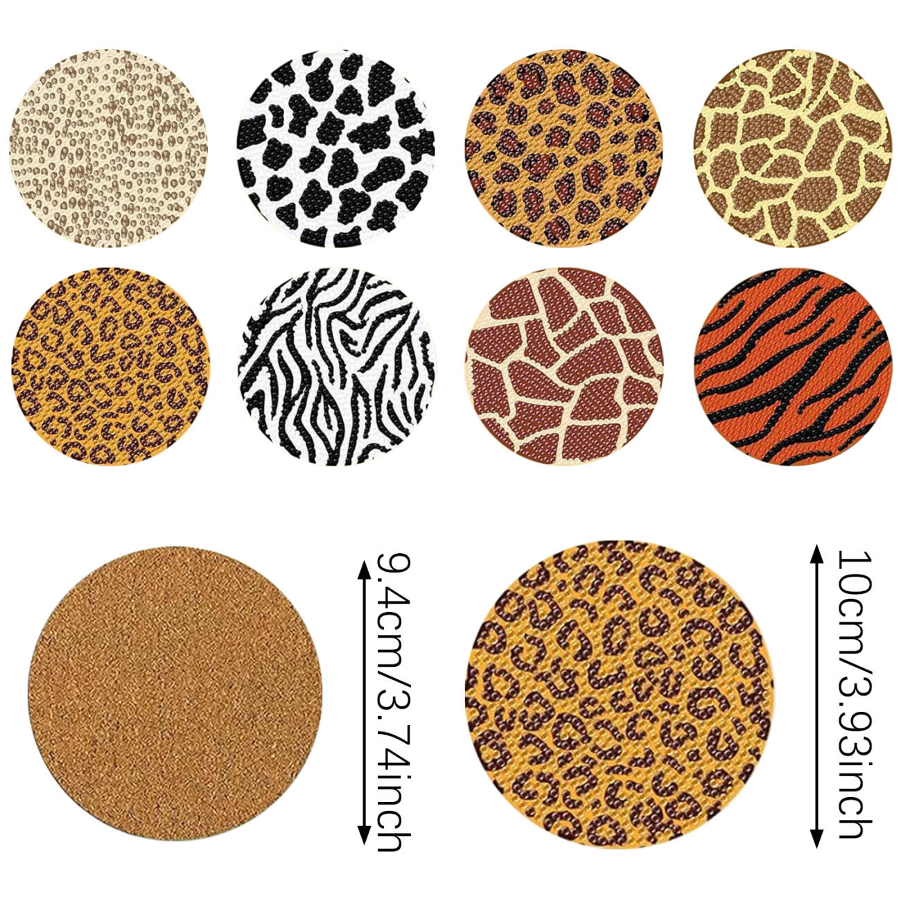 8Pcs Rhinestone Coasters