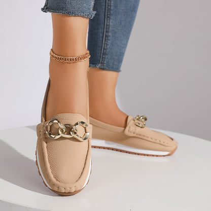 Chains Flats Womens Fashion Casual Comfortable Slip-on Shoes Loafers Spring Summer Fall