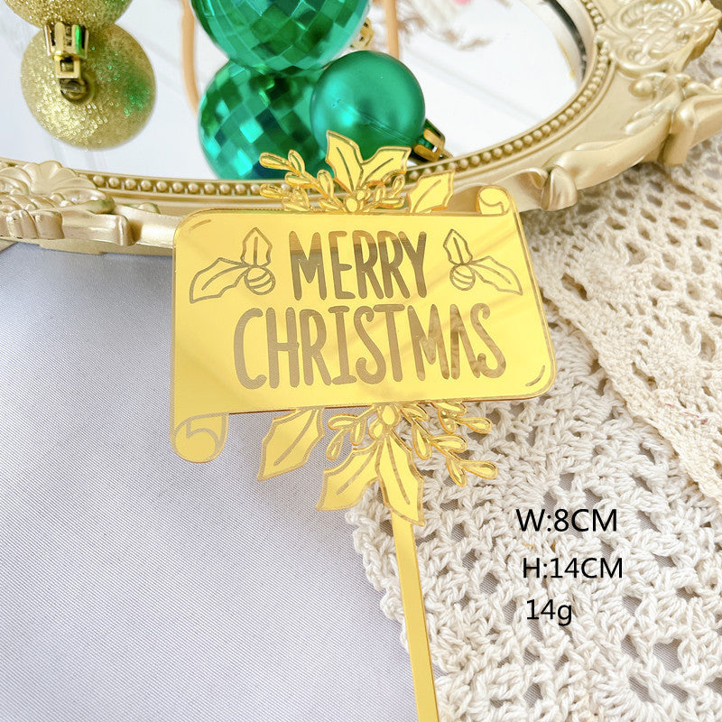 Christmas Acrylic Cake Card