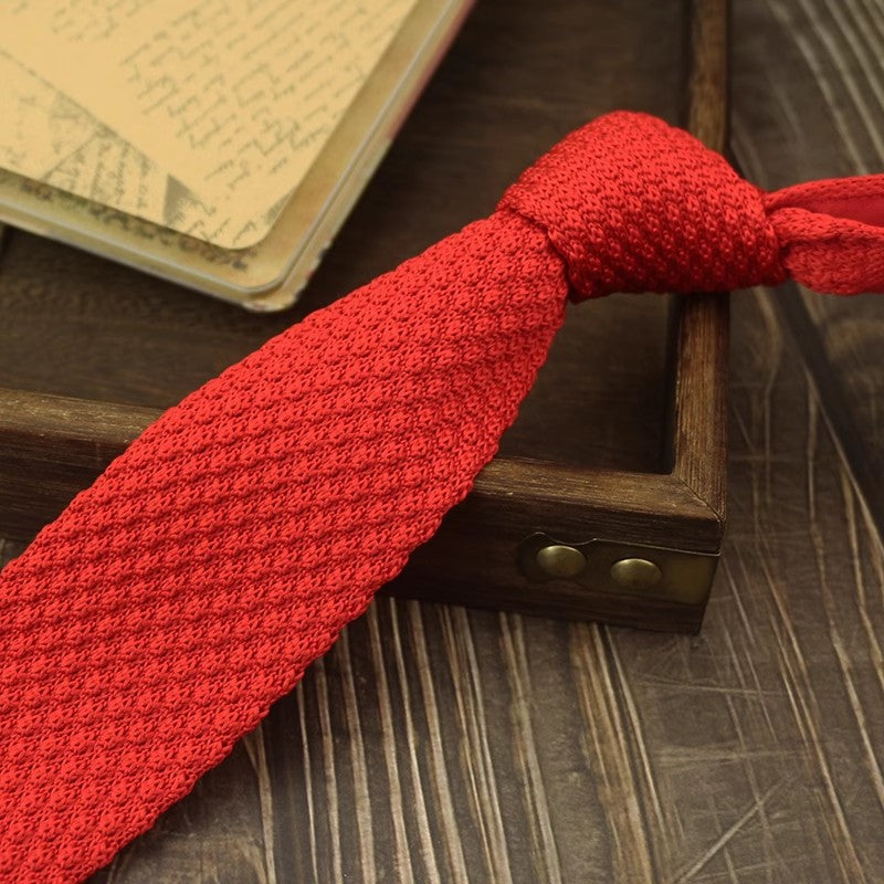 Narrow Woolen Knitted Tie