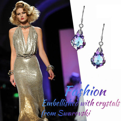 Women's S925 Silver Needle Colorful Crystal Earrings
