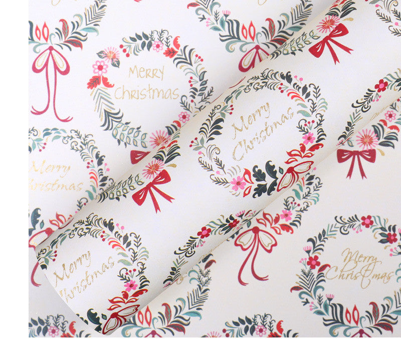 Golden Cartoon Christmas Wrapping Paper