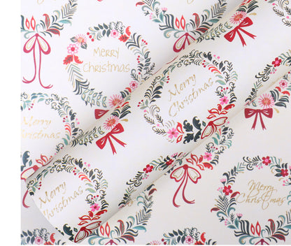 Golden Cartoon Christmas Wrapping Paper