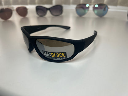 Foster Grant sunglasses in the image are the Bloc Delta X4 model, designed as a stylish, sporty option for active lifestyles