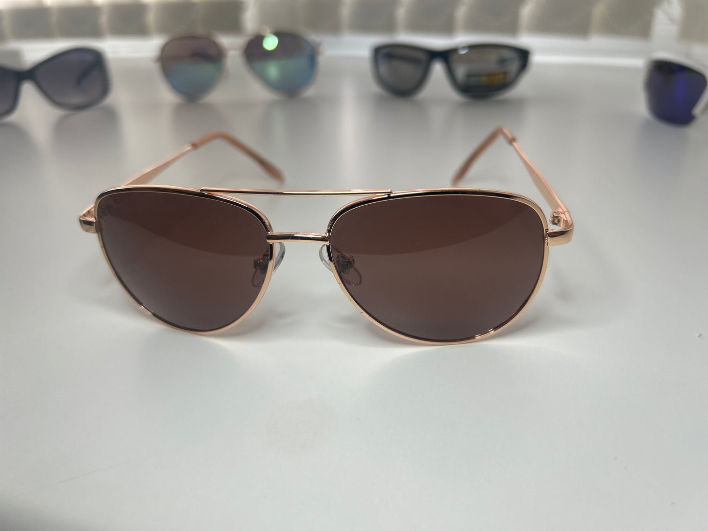 Foster Grant Women's Polarized Aviator Sunglasses in Rose Gold
