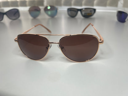 Foster Grant Women's Polarized Aviator Sunglasses in Rose Gold