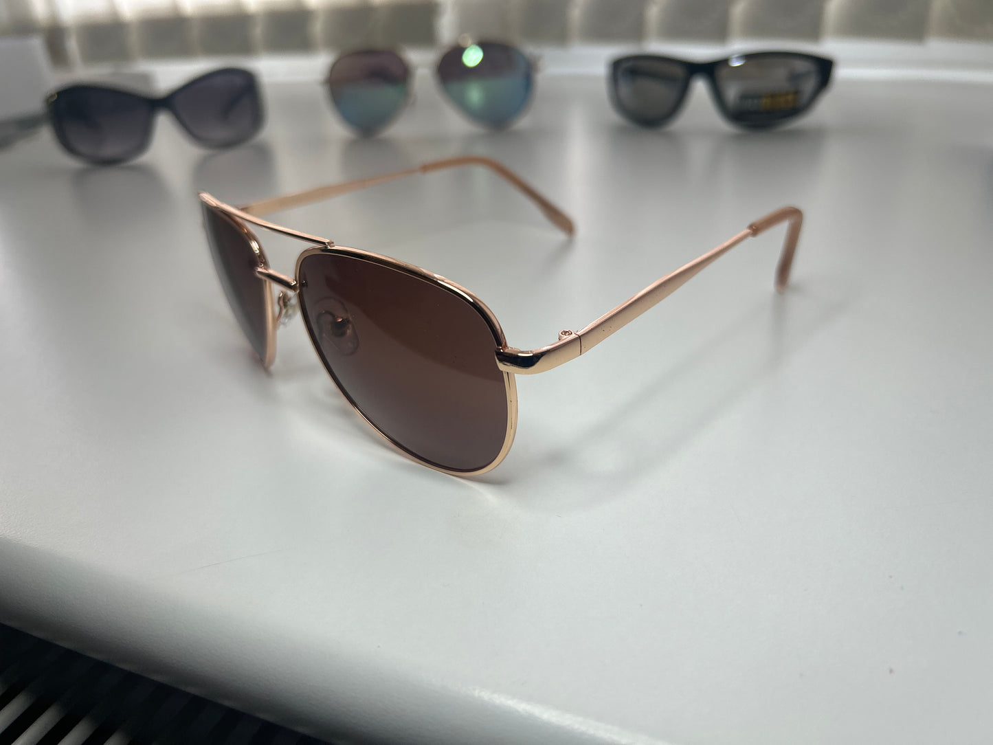 Foster Grant Women's Polarized Aviator Sunglasses in Rose Gold