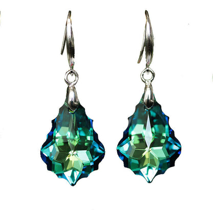 Women's S925 Silver Needle Colorful Crystal Earrings