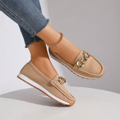 Chains Flats Womens Fashion Casual Comfortable Slip-on Shoes Loafers Spring Summer Fall