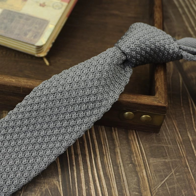 Narrow Woolen Knitted Tie
