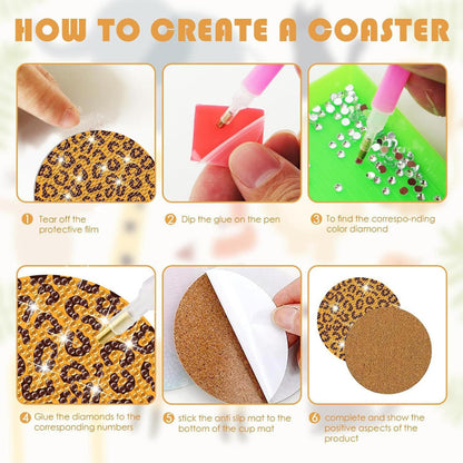 8Pcs Rhinestone Coasters