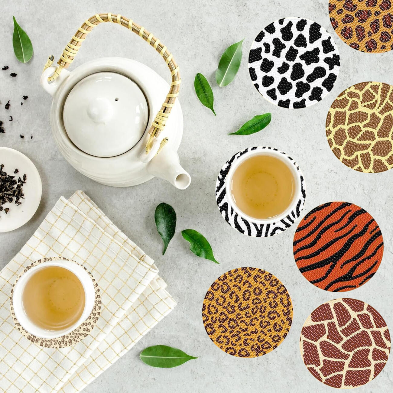 8Pcs Rhinestone Coasters
